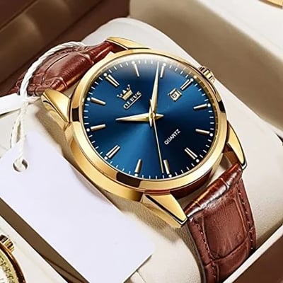 Picture of Olevs Fan Made Brown Fashionable Leather Analoge Watch For Men - Watch For Men