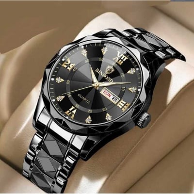 Picture of BINBOND 2521 Chitty Lock Men’s Luxury Stainless Steel Waterproof Fashion Business Watch Luminous Dual Calendar Quartz Wrist Watch