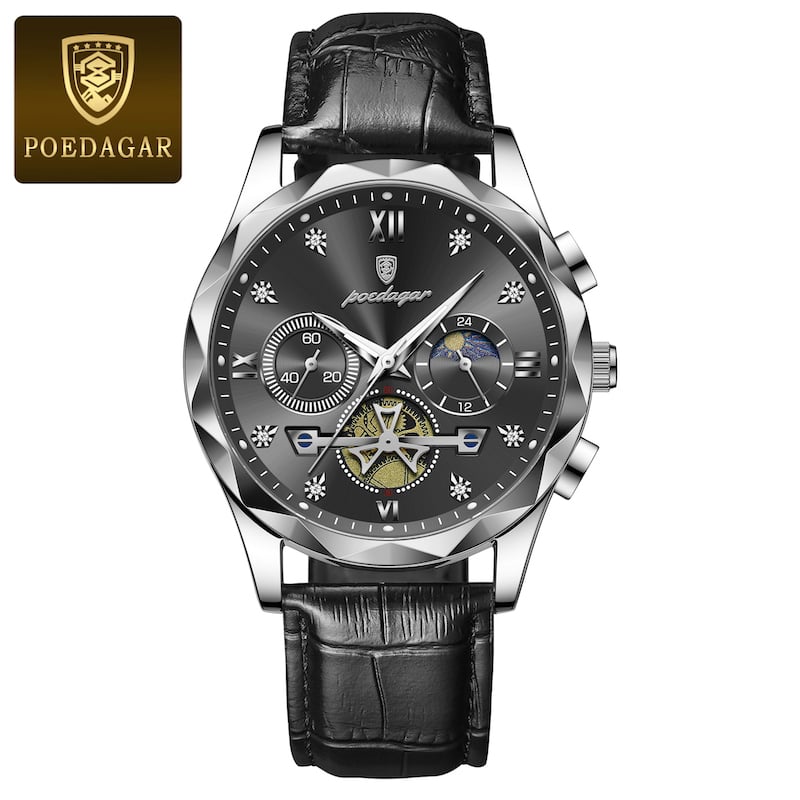 Picture of Poedagar 996 Leather Analog Watch for Men - Watch For Men - Watch - ঘড়ি