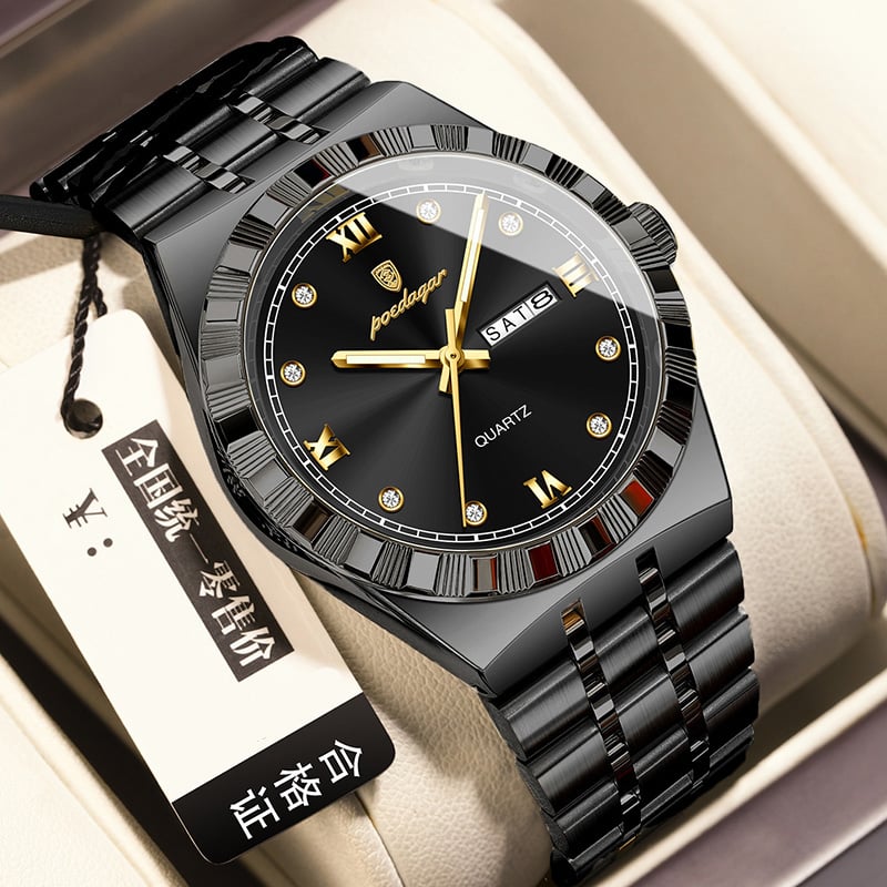 Picture of POEDAGAR 872 Men's Stainless Steel Bracelet Waterproof Wrist Watch Luminous Quartz Men's Watch