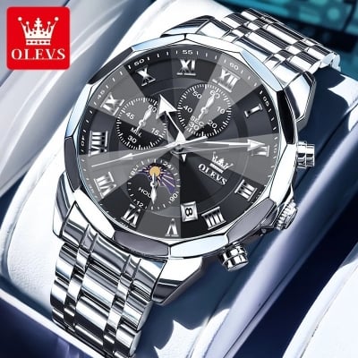 Picture of OLEVS 3675 ( Fan Made ) Mens Watch Chronograph looks Fashion Quartz Watch For Men - Moon Phase Watches For Men - Mens  watch - Olevs watch