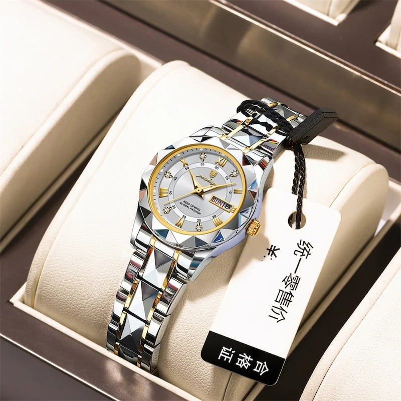 Picture of POEDAGAR 306 Fashion Quartz Watch for Women Stainless Steel Date Week Luxury Ladies Watches - Watch For Women - Women Watch - Watch