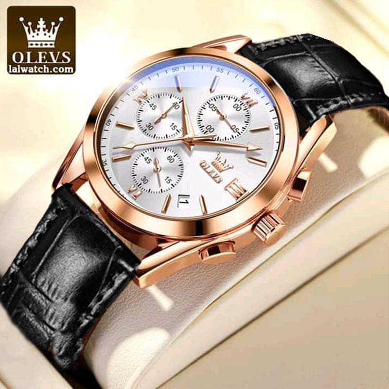 Picture of OLEVS Replica Leather Waterproof Quartz Fashion Watch for Men