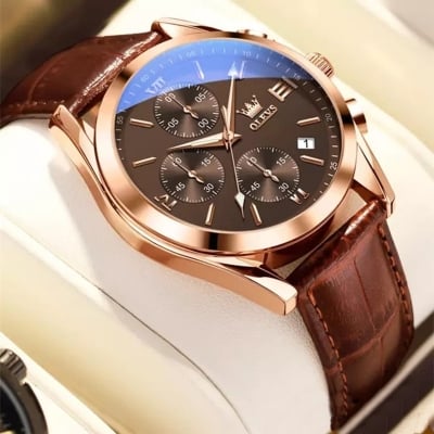 Picture of OLEVS Replica Leather Waterproof Quartz Fashion Watch for Men