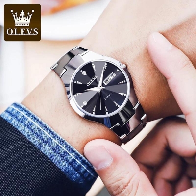 Picture of Luxury Fashion Watch For Men Tungsten Steel Strap Classic Luminous Date Waterproof Quartz Man Wristwatch