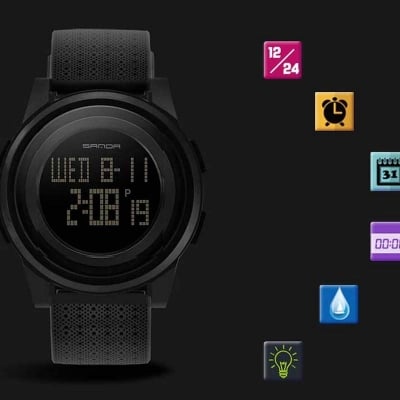 Picture of Sanda Waterproof Digital Watch for men .Black
