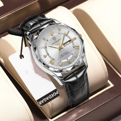 Picture of POEDAGAR 615-Leather Quartz Luxury Business Man Wristwatch Date Week Watch For Men