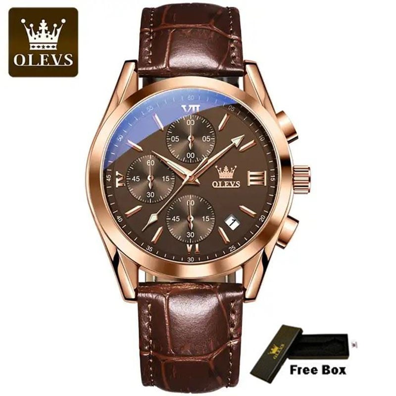 Picture of OLEVS 2872 Top Luxury Leather Analog Quartz Fashionable Watch For Men Master Copy watch