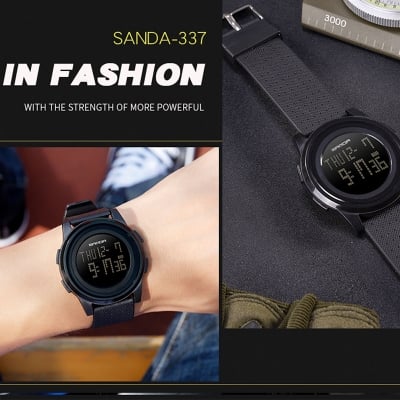 Picture of Sanda Waterproof Digital Watch for men .Black