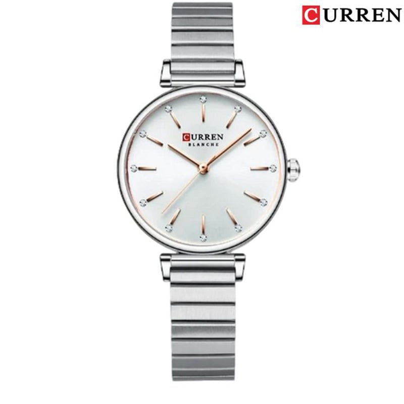 Picture of Curren 9081 Stainless Steel  Fashionable Analog Watch For Women - Silver & Pink