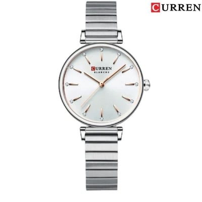 Picture of Curren 9081 Stainless Steel  Fashionable Analog Watch For Women - Silver & Pink