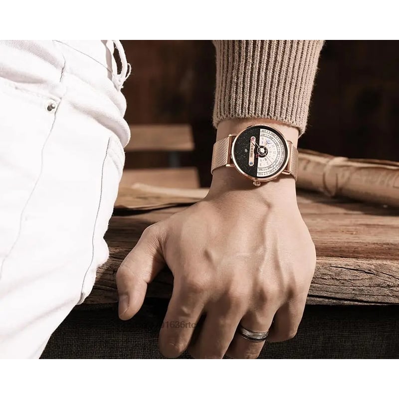 Picture of Men's Starry sky Creativity Fashion Calendar Watches Casual Sport Stainless steel Watch For Men