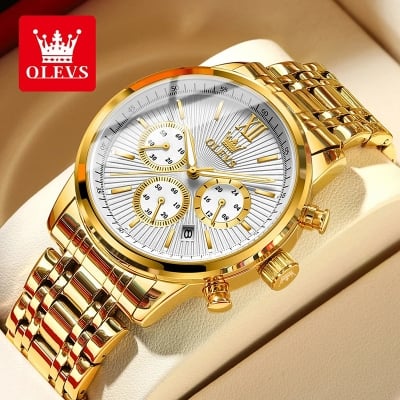 Picture of OLEVS TY709 Men's Watches Classics Three Small Dials Original Quartz Watch for Man Waterproof Stainless Steel Luminous Fashion Trend