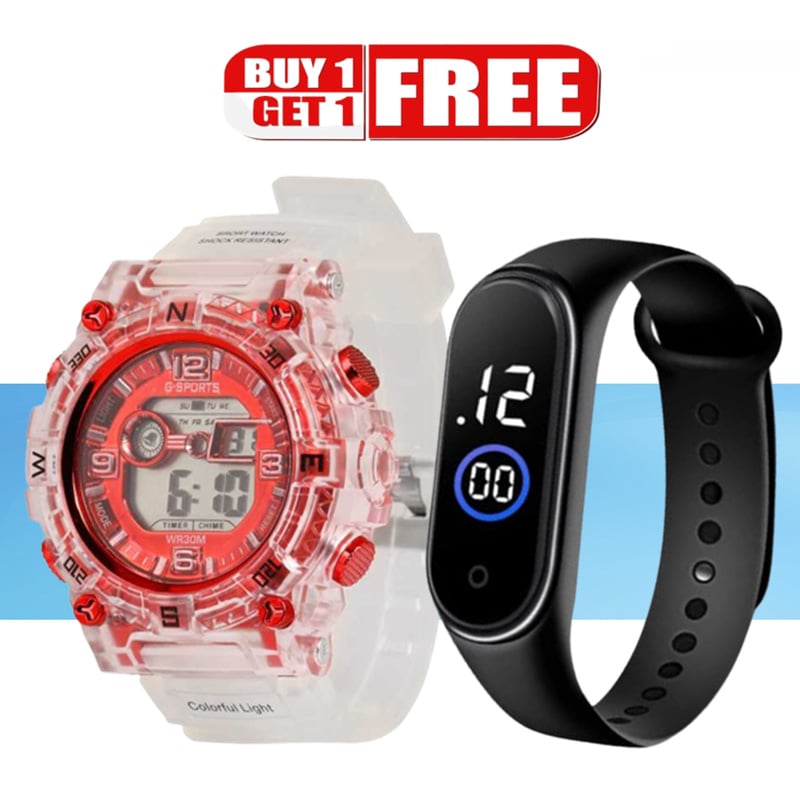 Picture of Buy 1 Get 1 , Digital Sports Watch with Touch Led Wrist Watch For Men Combo Offer - watch for men