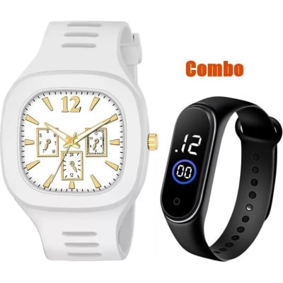 Picture of Lavish indulgent Fashionable Watch Silicone Band Quartz Analog Wrist Watch For Men - Watch For Men - Iconic Style (Combo 2)
