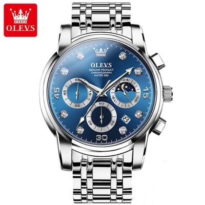 Picture of Top Luxury Olevs 2889 Stainless Steel Top Luxury Quartz Chronograph Fashionable Watch for Men - Watch