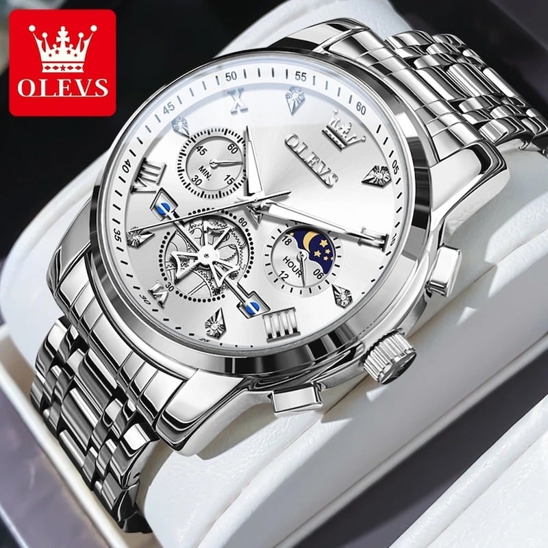 Picture of Top Luxury Tow Tone Stainless Steel Chronograph Wrist Watch For Men