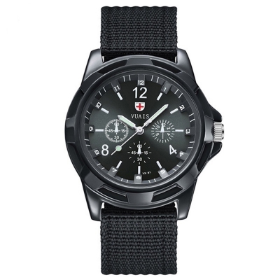 Picture of Fabric Canvas Strap Casual Cool Sport Round Dial WristWatch for men