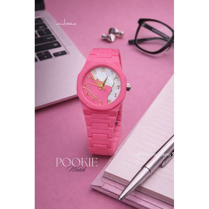 Picture of Most Trending Girls Pink Arabic Aura Watch For Womens - Watch For Women - Women watch - Ledis Watch - Watch - Girl Watch- Pink women Watch