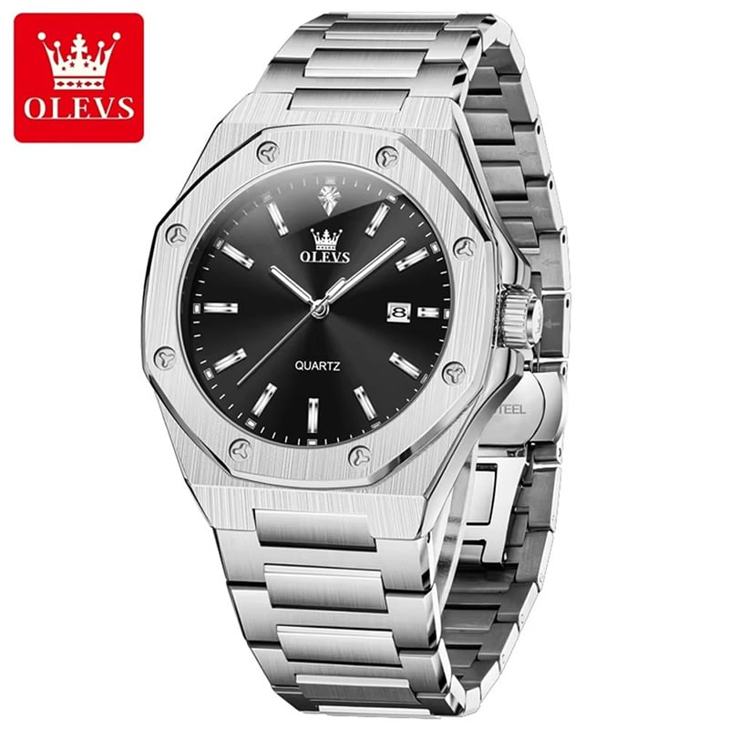 Picture of OLEVS 3613  Butterfly Lock Fan Made Luxury Business Watch for Man Sport Stainless Steel Men Watch Luminous Date Watches Quartz watch - Watch For Men