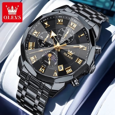 Picture of OLEVS 3675 ( Fan Made ) Mens Watch Chronograph looks Fashion Quartz Watch For Men - Moon Phase Watches For Men - Mens  watch - Olevs watch