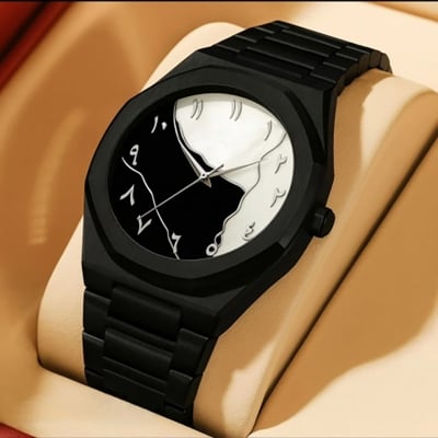 Picture of Arabic Watch Waterproof Men's Quartz Watch Black PC Plastic watch for men - Aura Arabic Watch - Black