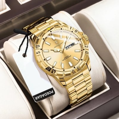 Picture of POEDAGAR 969 Luxury Quartz Man Watch Waterproof Luminous Date Week Men Watch Military Stainless Steel Men's Watches Sport Male Clock