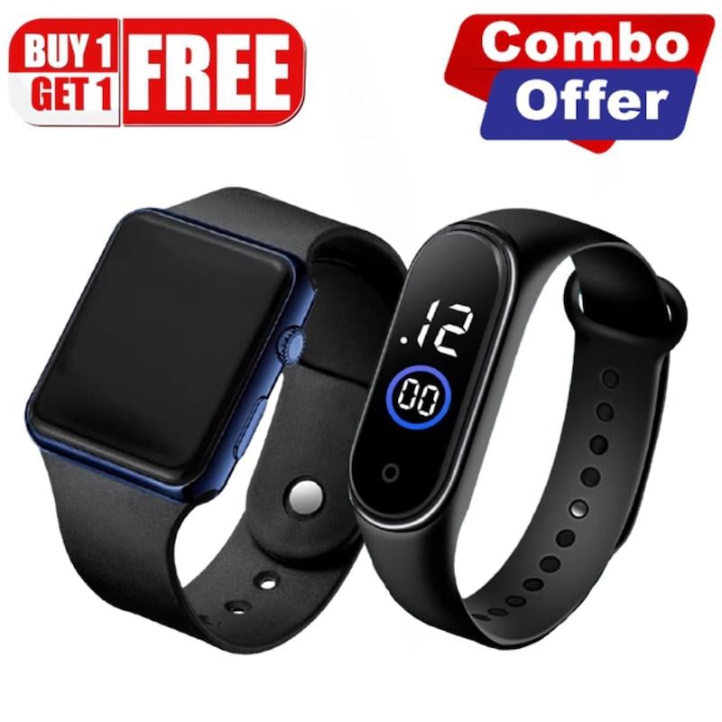Picture of 1 buy 1, squares LED Digital Sports Watch and Ring Touch Watch, Combo Offer