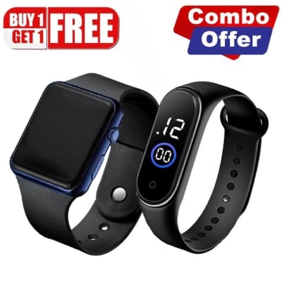 Picture of 1 buy 1, squares LED Digital Sports Watch and Ring Touch Watch, Combo Offer