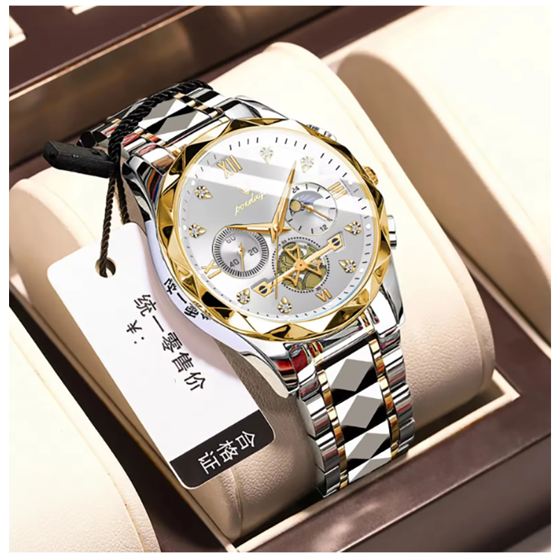Picture of Poedagar 996l Luxury Watch Stainless Steel Men's Watch Waterproof Luminous Chronograph Men's Quartz Watch-Watches for Men-Watches-Men's Watches"