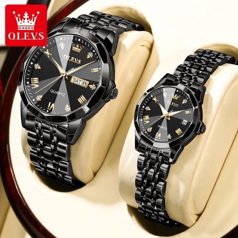 Picture of Olevs 9931 couple replica set luxury fashion waterproof stainless steel imported quartz movement wrist-watch for couple ( Fan Made )
