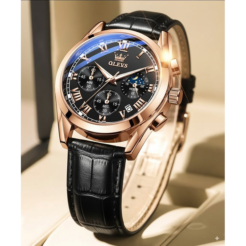 Picture of Olev_vs Top Luxury Leather Analog quartz fashionable watch for men