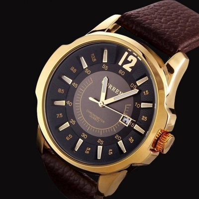 Picture of Leather Analog Fashionable Watch For Man - Black - Watch