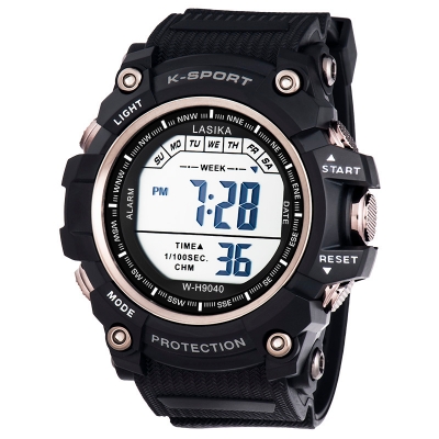 Picture of Premium Quality Boys Digital Waterproof Sport Fashion Luxury Military Quartz Watch (Model 9020 Black)