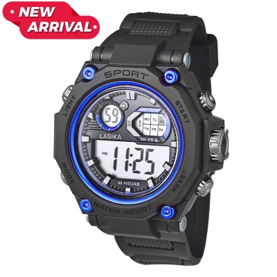 Picture of Premium Quality Boys Digital Waterproof Sport Fashion Luxury Military Quartz Watch (Model 9020 Black)