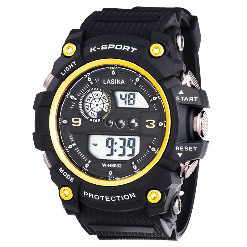 Picture of Premium Quality Boys Digital Waterproof Sport Fashion Luxury Military Quartz Watch (Model 9020 Yellow)