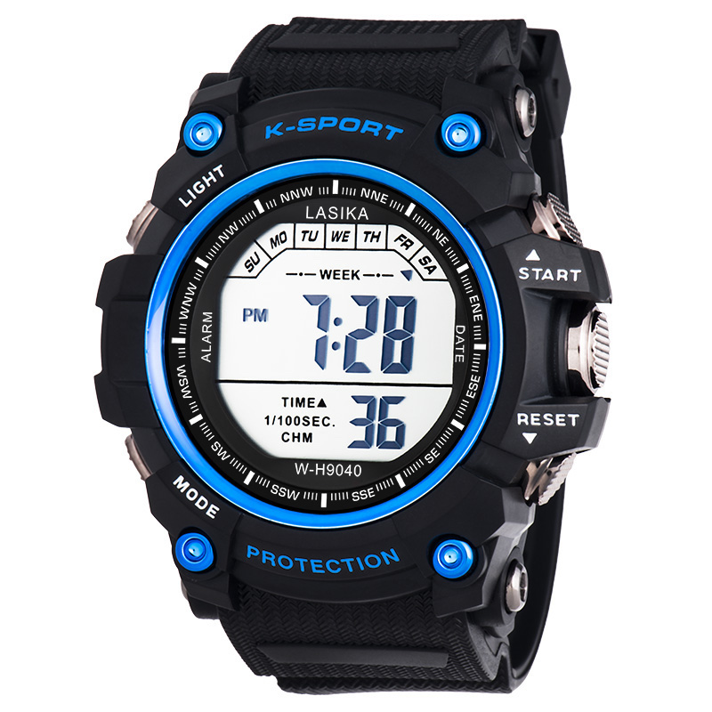 Picture of Premium Quality Boys Digital Waterproof Sport Fashion Luxury Military Quartz Watch (Model 9020 Blue)