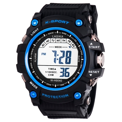 Picture of Premium Quality Boys Digital Waterproof Sport Fashion Luxury Military Quartz Watch (Model 9020 Blue)