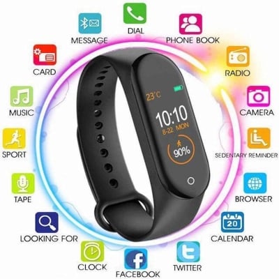 Picture of M4 Fitness Bracelet OLED Color Touch Screen Smart Wristband Global Version - Black