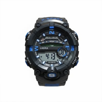 Picture of LASIKA W-H9015  Water Resistance/ Waterproof 50m Silicon Digital Watch for Men With Lasika Box - Blue 