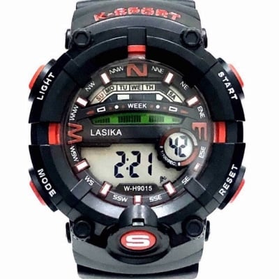 Picture of LASIKA W-H9015  Water Resistance/ Waterproof 50m Silicon Digital Watch for Men With Lasika Box - Blue 
