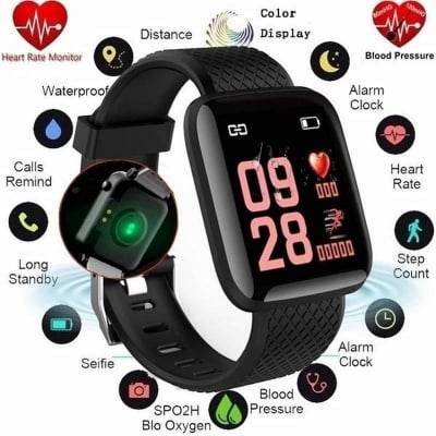 Picture of D116 PLUS Smart Bracelet Heart Rate Blood Pressure Monitor Wristbands Outdoor Sports Fitness Band Waterproof Smart Digital Watch