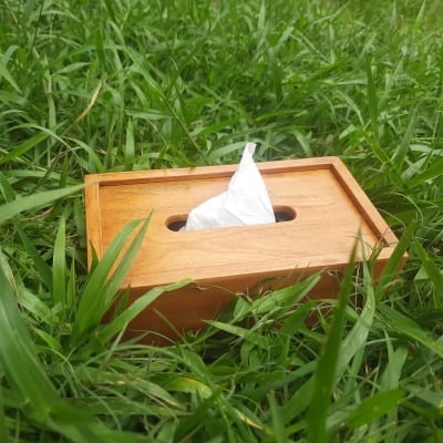 Picture of Premium Wooden Tissue Holder Box – Modern Tissue Storage Organizer