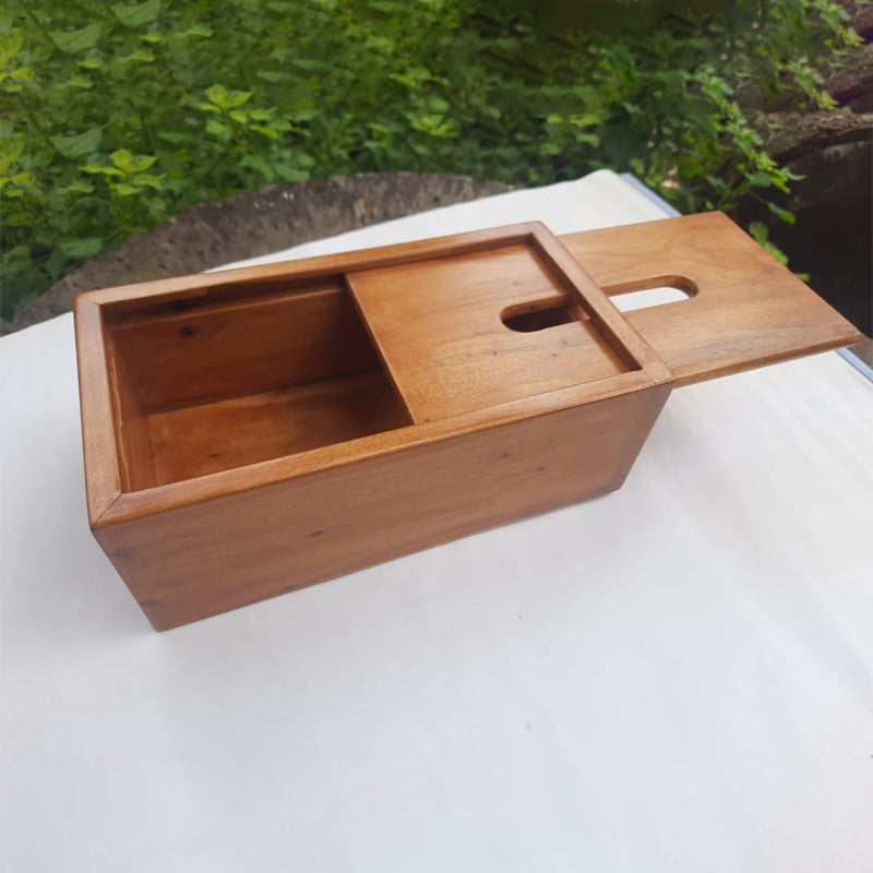 Picture of Premium Wooden Tissue Holder Box – Modern Tissue Storage Organizer
