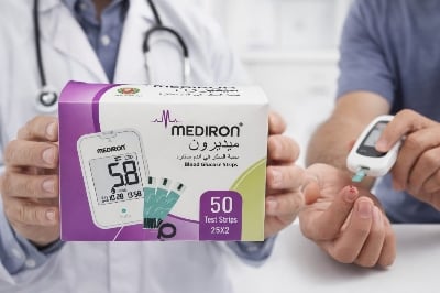 Picture of MEDIRON Premium Blood Glucose Test Strips 50 )High-Precision Test Strips