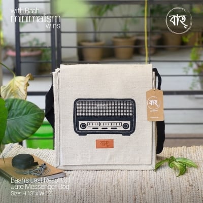Picture of Baah's Last Resort 01 Jute Messenger Bag-Khaki