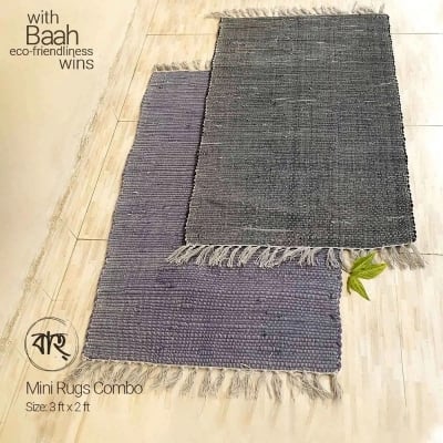 Picture of Upcycled Mini Rugs-Jet Grey