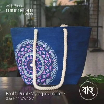 Picture of Baah’s Purple Mystique Jute Tote-Multicolor