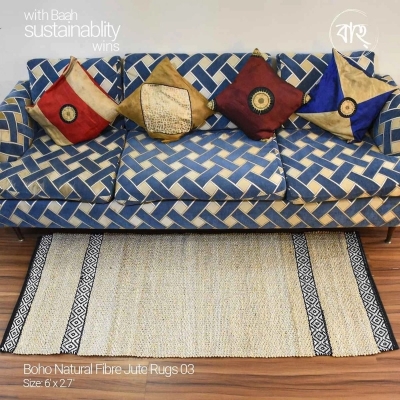 Picture of Boho Natural Fibre Jute Rugs 03-6’x2.7′-Multicolor