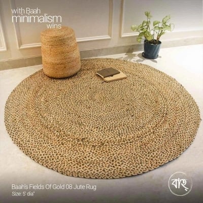 Picture of Baah’s Fields Of Gold 08 Jute Rug-Multicolor